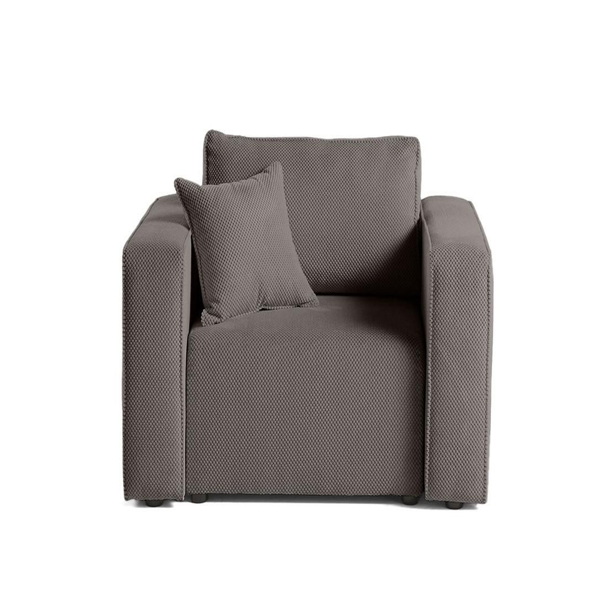 Voir la diapositive 1 : BEST MOBILIER Topaze - fauteuil - en velours texturé
