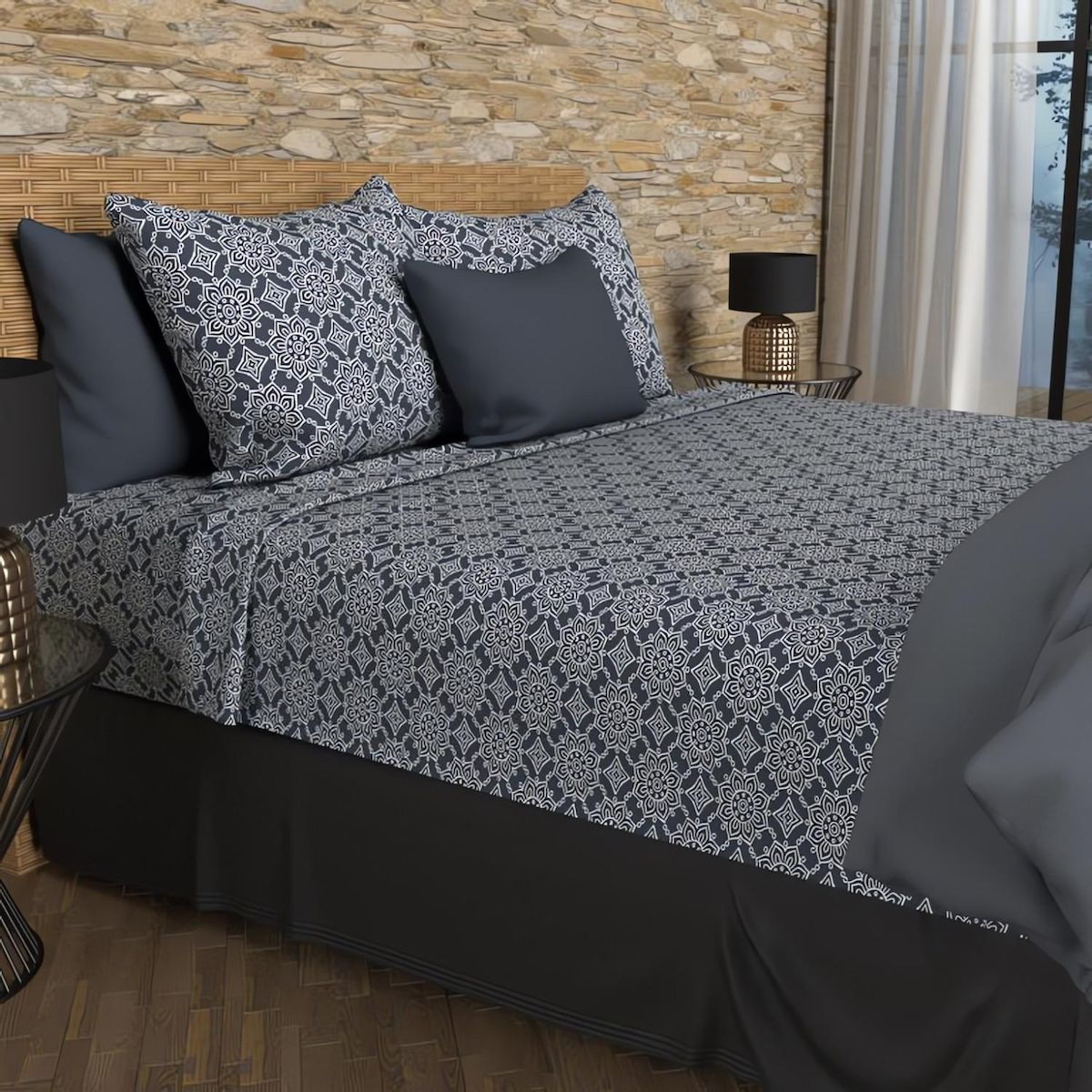 SOLEIL D'OCRE Parure de draps coton 57 fils ESMERALDA, par Soleil d'ocre