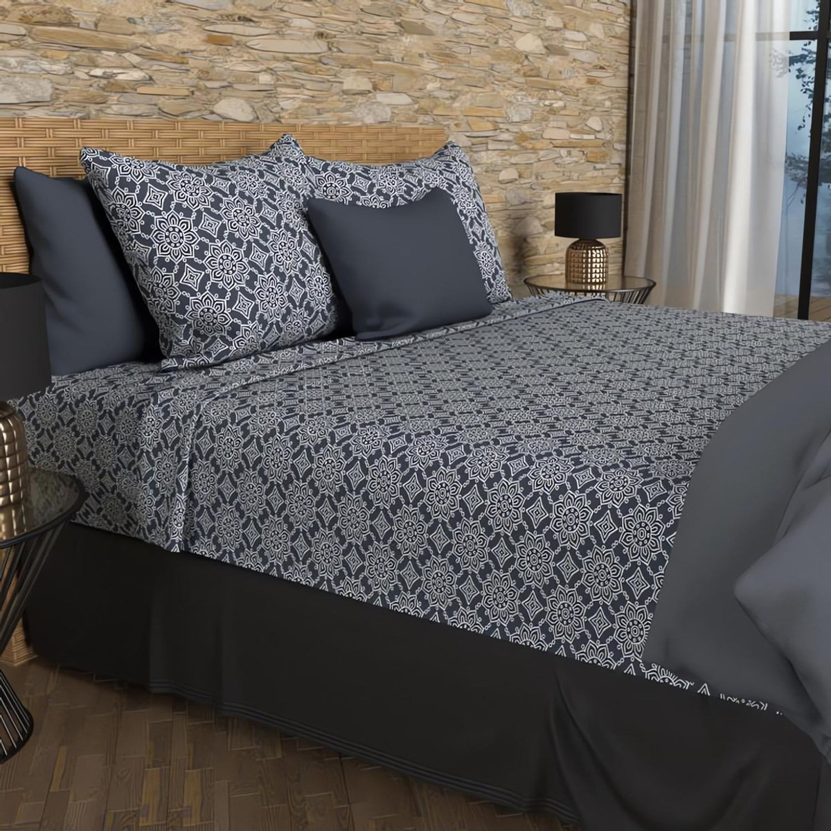 SOLEIL D'OCRE Parure de draps coton 57 fils ESMERALDA, par Soleil d'ocre