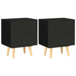 VIDAXL Tables de chevet 2 pcs Noir 40 x 30 x 50 cm Pin massif