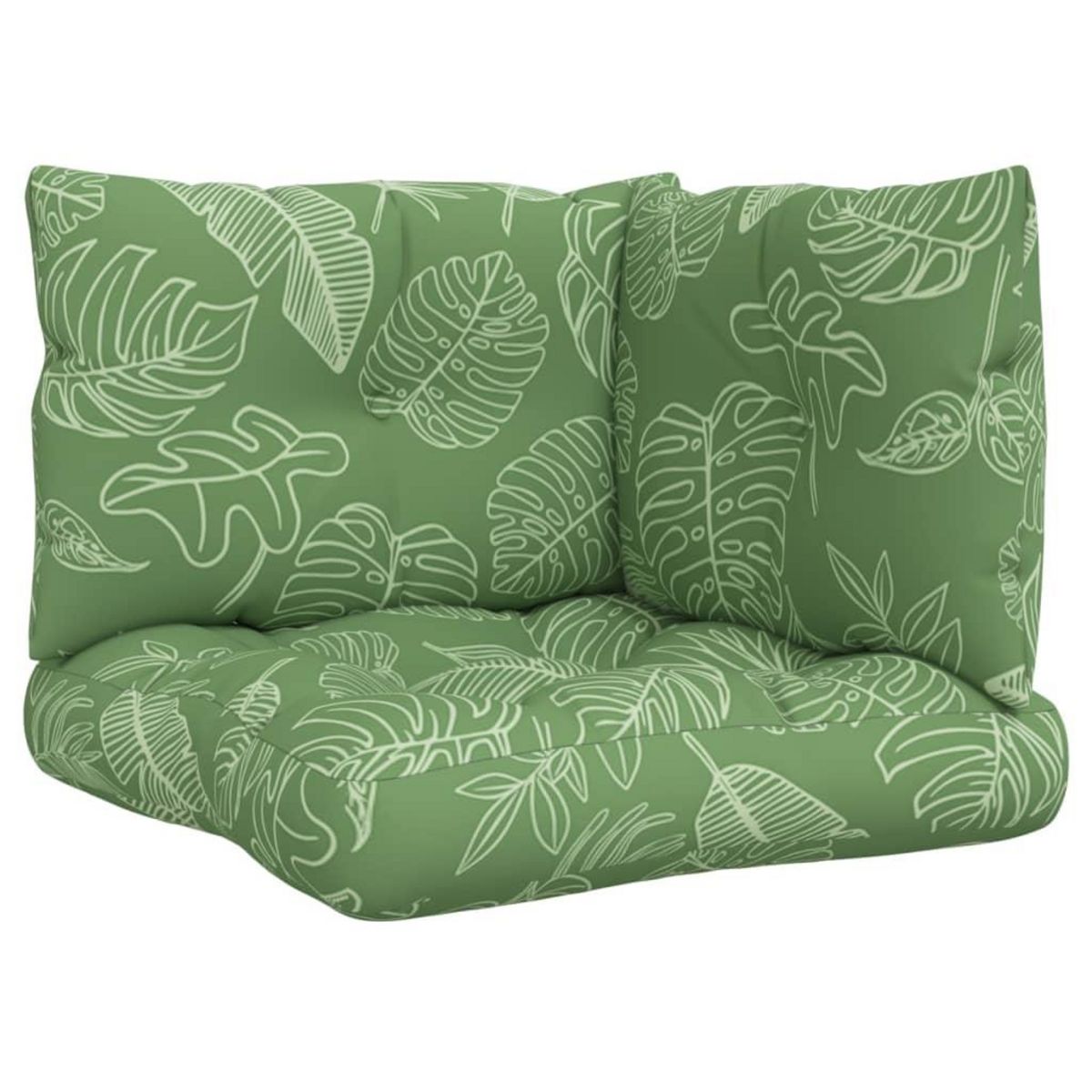 VIDAXL Coussins de palette lot de 3 motif de feuilles tissu Oxford