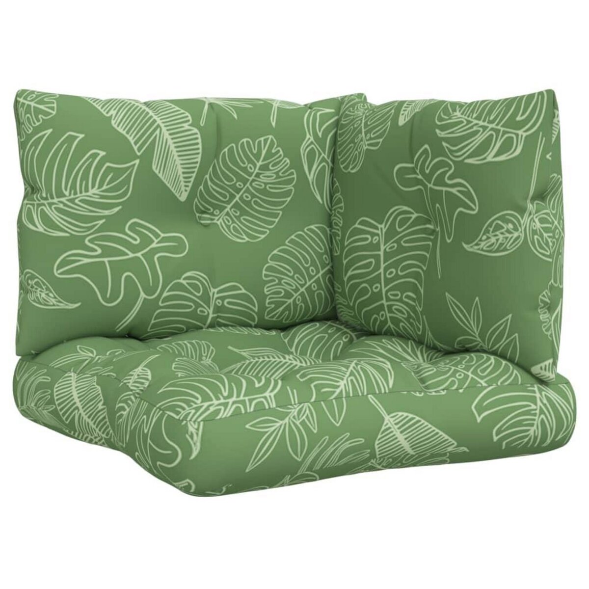 VIDAXL Coussins de palette lot de 3 motif de feuilles tissu Oxford