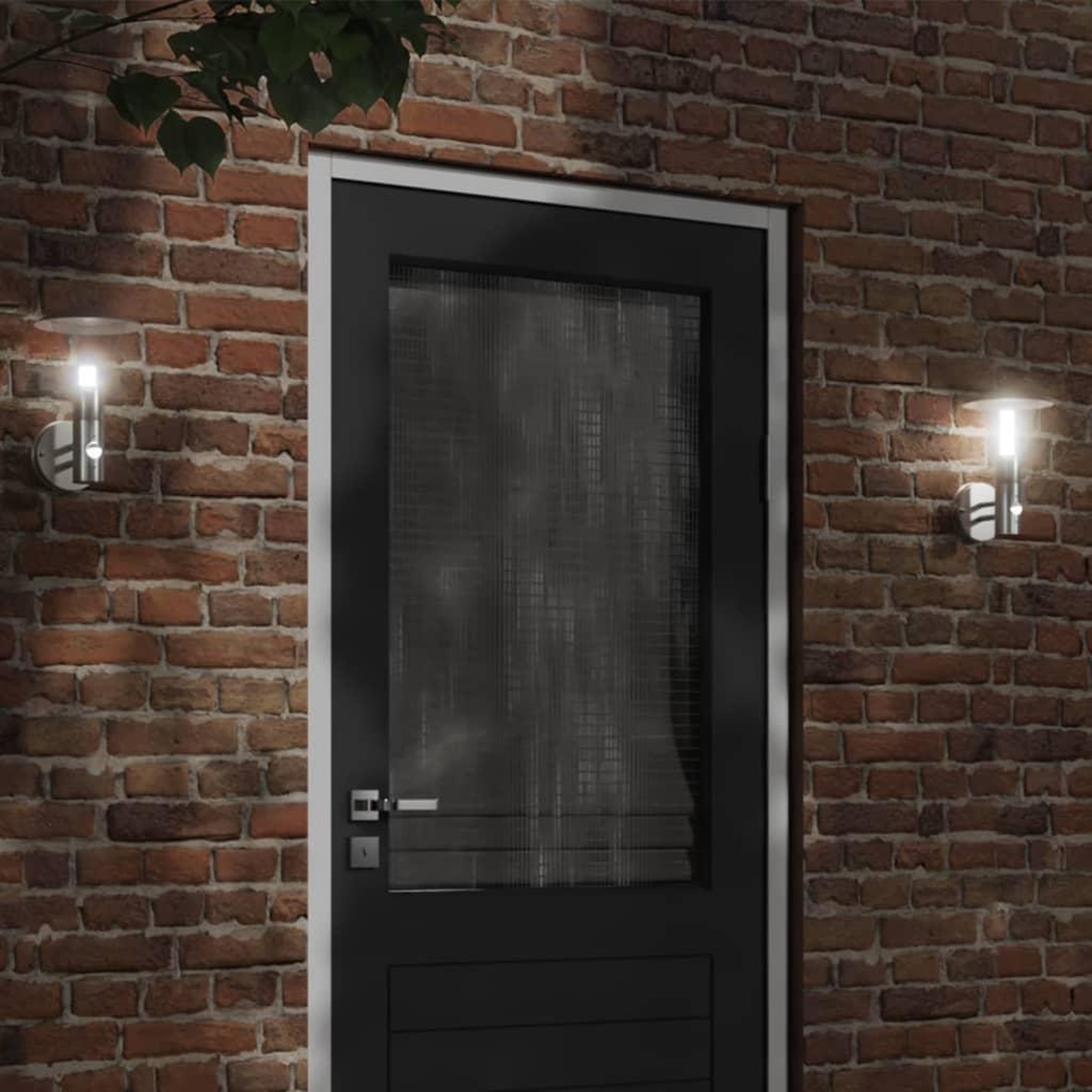VIDAXL Appliques murales d'exterieur et capteurs 2pcs acier inoxydable