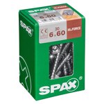 CENTRALE BRICO Lot de 30 vis acier tête fraisée bombée torx SPAX, Diam.6 mm x L.60 mm