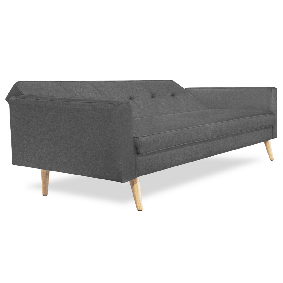 ID MARKET Canapé droit scandinave 3 places convertible LARS gris