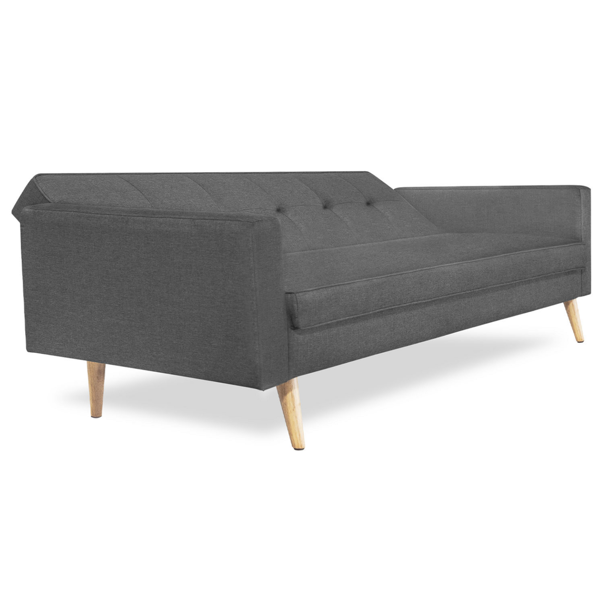 ID MARKET Canapé droit scandinave 3 places convertible LARS gris