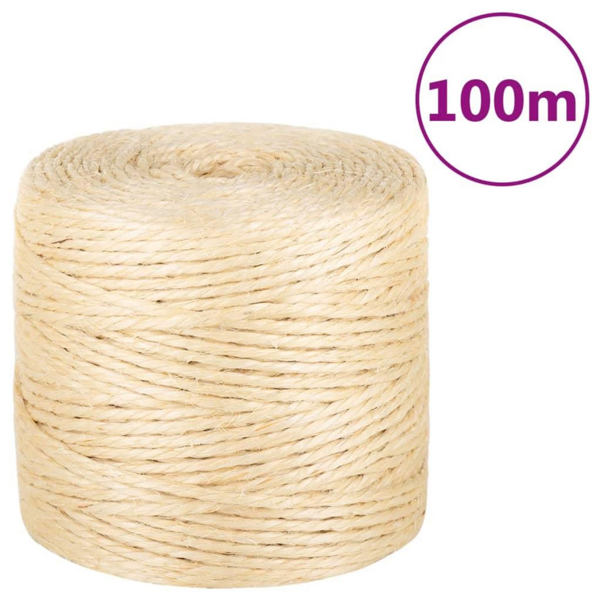 VIDAXL Corde 100 % sisal 4 mm 100 m
