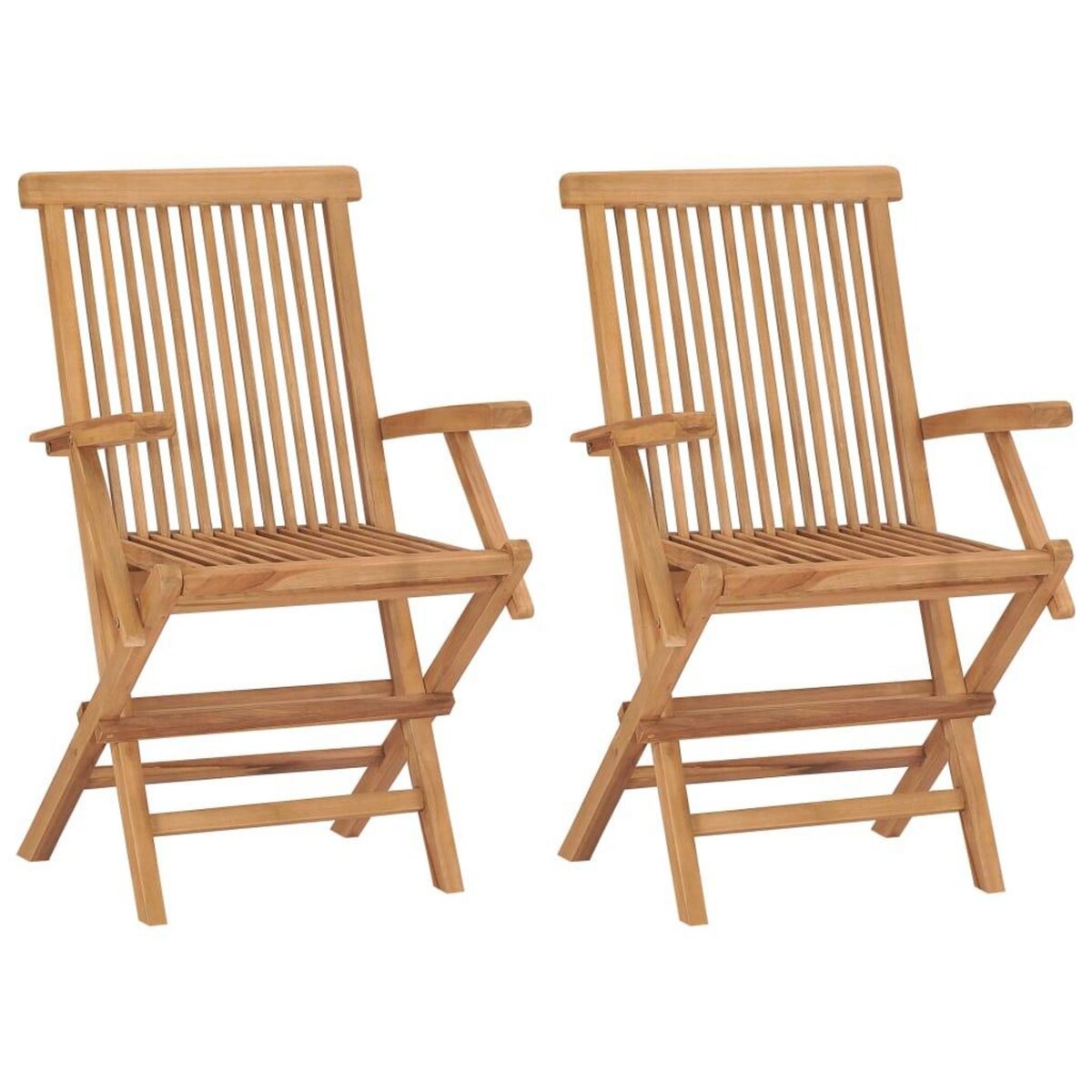 VIDAXL Chaises de jardin et coussins anthracite lot de 2 Bois de teck