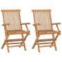 Voir la diapositive 3 : VIDAXL Chaises de jardin et coussins anthracite lot de 2 Bois de teck