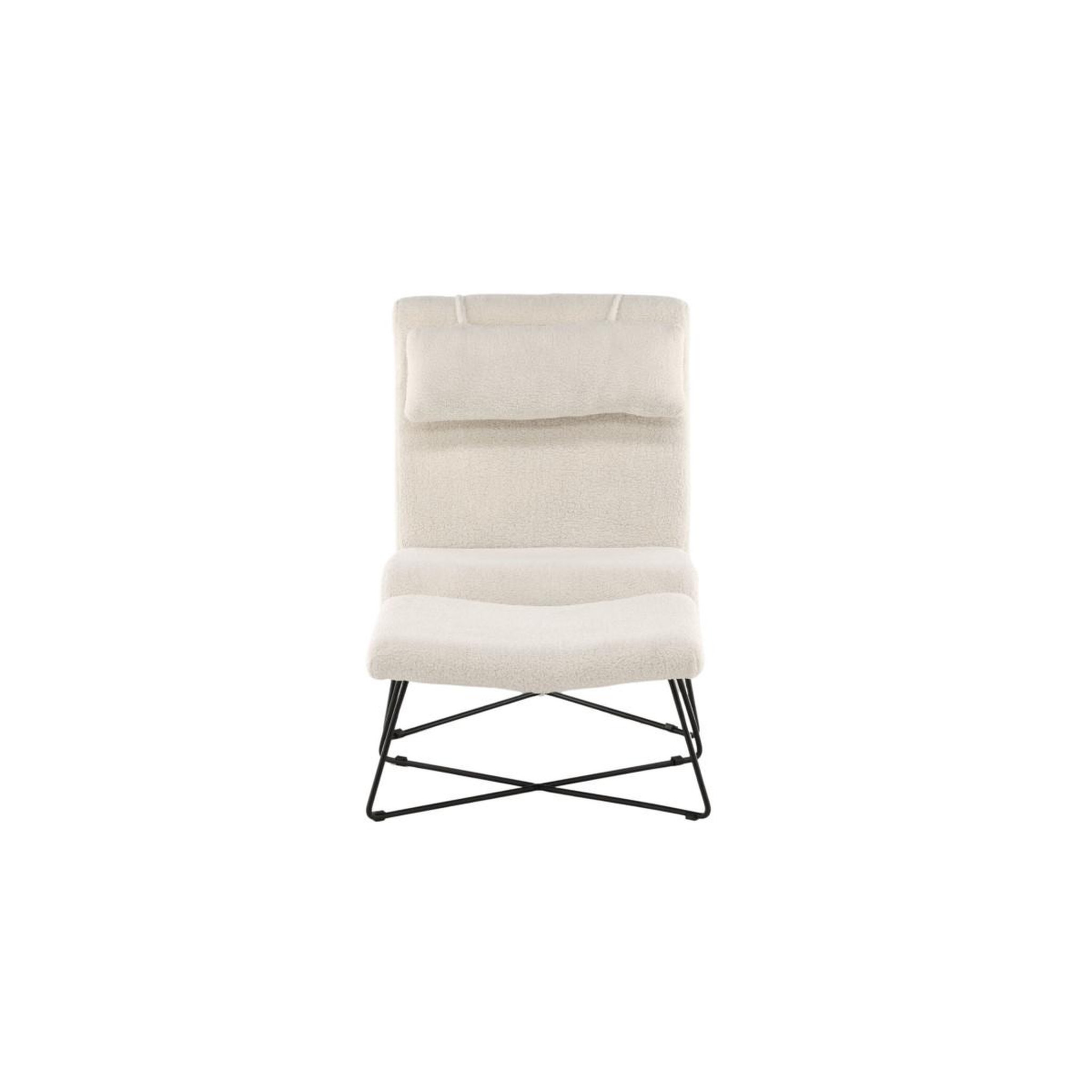 Voir la diapositive 4 : Paris Prix Fauteuil & pouf design bouclette  laconia  88cm blanc