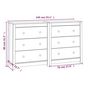 Voir la diapositive 6 : VIDAXL Buffet Blanc 140x35x80 cm Bois massif de pin