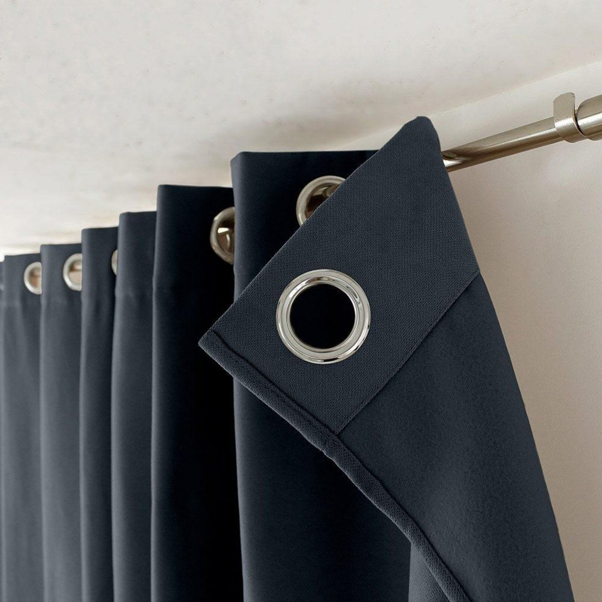 DECOSTARS Rideau occultant thermique 140x240 Nordica gris foncé