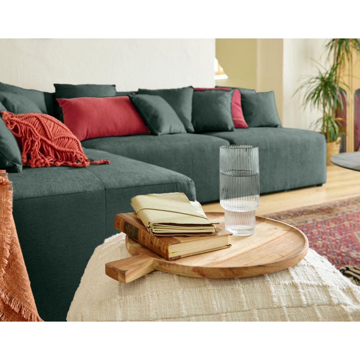 LISA DESIGN Amalfi - canapé modulable d'angle réversible - 4 places - en tissu