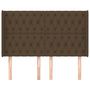 Voir la diapositive 3 : VIDAXL Tete de lit avec oreilles Marron fonce 147x16x118/128 cm Tissu