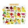 Voir la diapositive 4 : JEMINI Lot de 18 pochettes surprises - JEMINI - Surprise Market - Peluche fruits ou légumes +/- 10 cm, stickers et cartes mémo