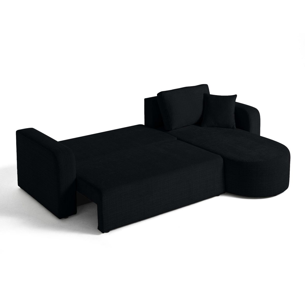 BEST MOBILIER Miro - canapé d'angle réversible - 4 places - convertible avec coffre - en velours texturé