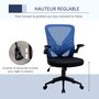 VINSETTO Vinsetto Chaise de bureau ergonomique support lombaires hauteur réglable pivotante 360° accoudoirs relevables polyester maille bleu noir