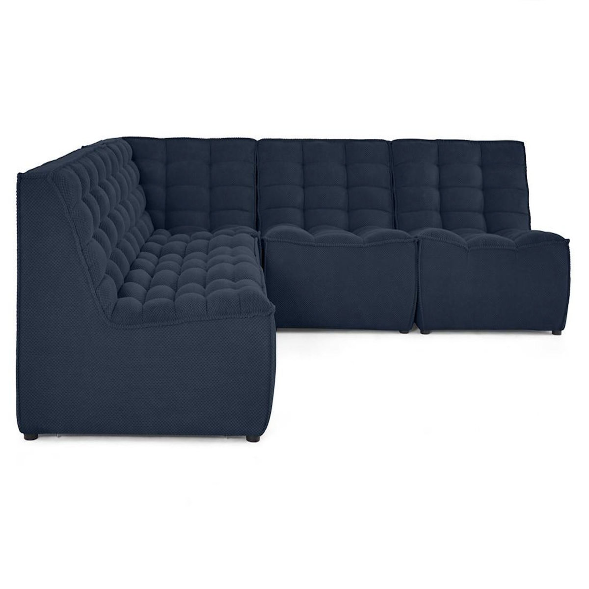LISA DESIGN Ellie - canapé modulable d'angle réversible 5 places en velours texturé