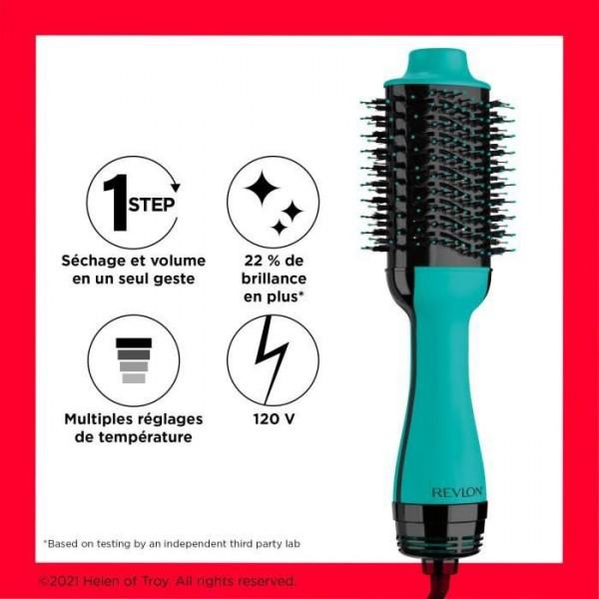 Voir la diapositive 2 : Revlon Seche Cheveux Brosse sechante volumisante REVLON Teal Blue - Technologie ionique - 2 vitesses, 3 niveaux de chaleur