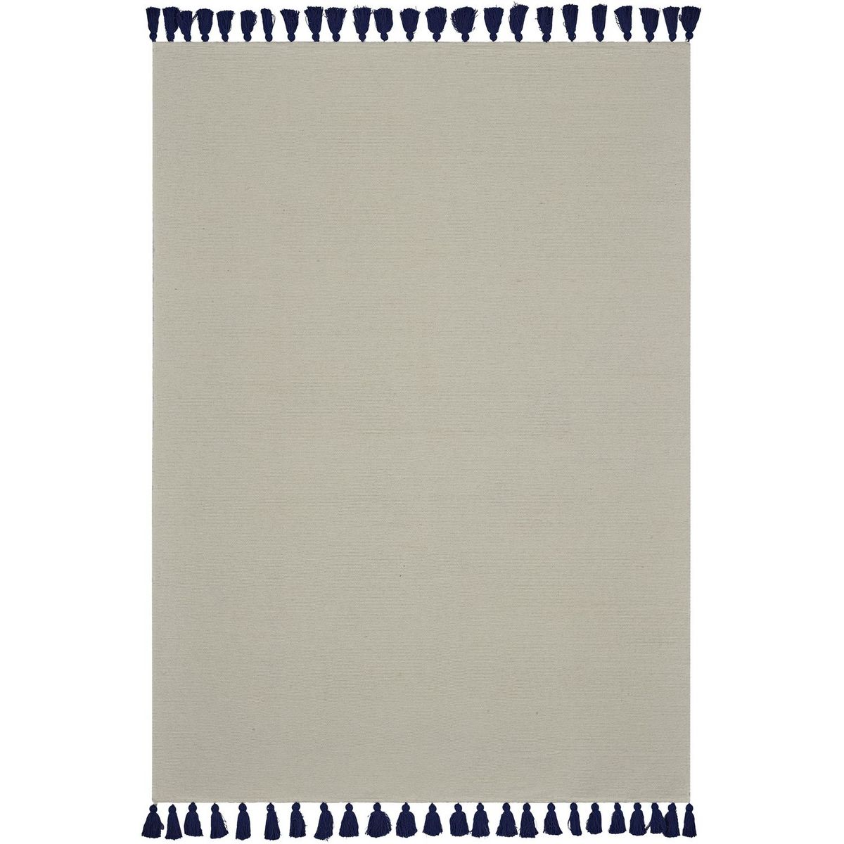 Tapis déco 120x170 cm antidérapant uni finition pampilles