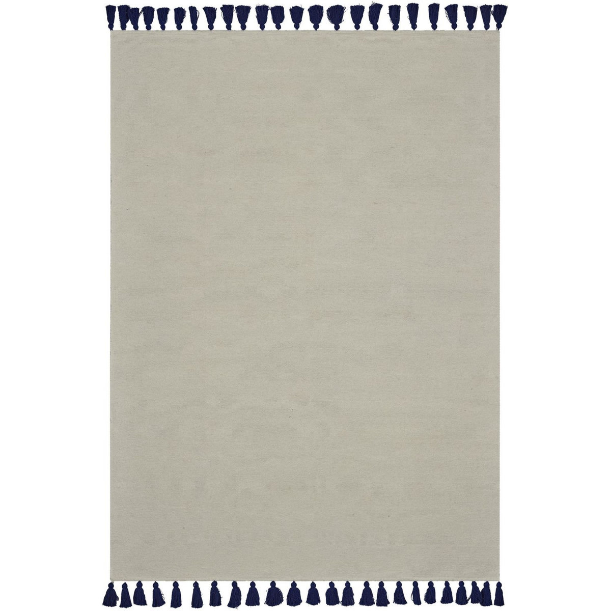Tapis déco 120x170 cm antidérapant uni finition pampilles