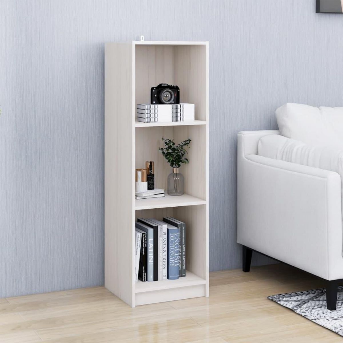 VIDAXL Bibliotheque/Separateur de piece Blanc 36x33x110 cm Pin massif