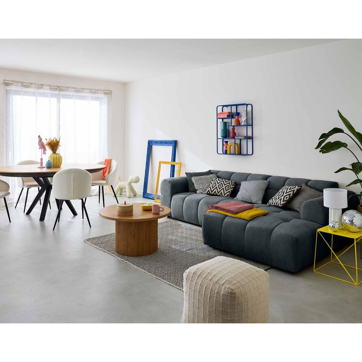 LISA DESIGN Ray - canapé d'angle droit - 4 places - en tissu texturé