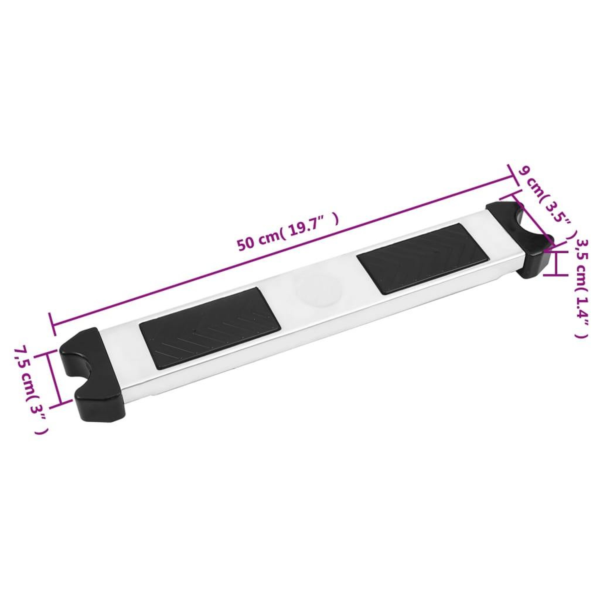 Voir la diapositive 6 : VIDAXL Marche d'echelle de piscine 50x9x3,5 cm acier inoxydable 304