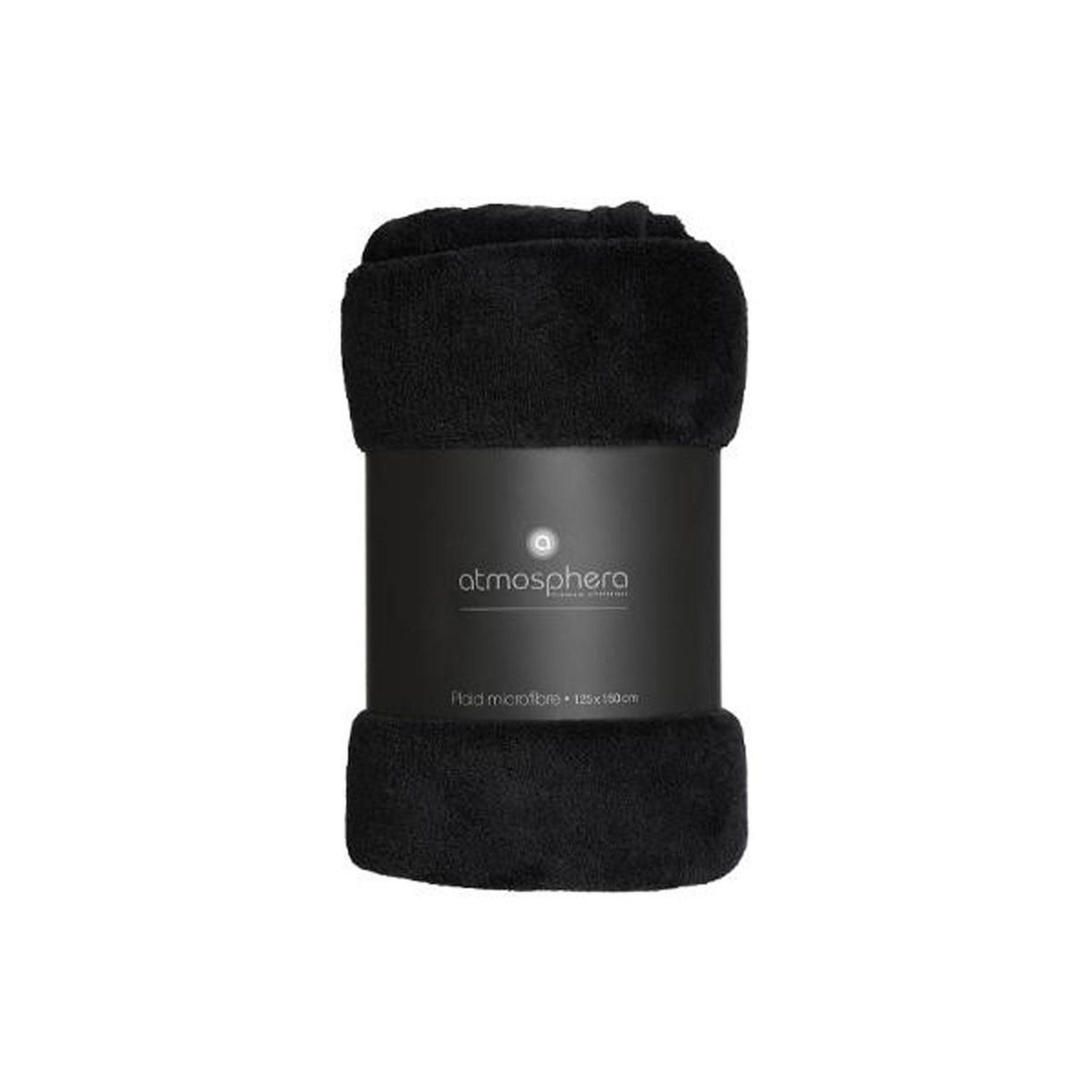 Voir la diapositive 3 : ATMOSPHERA Plaid polaire microfibre 125x150cm noir