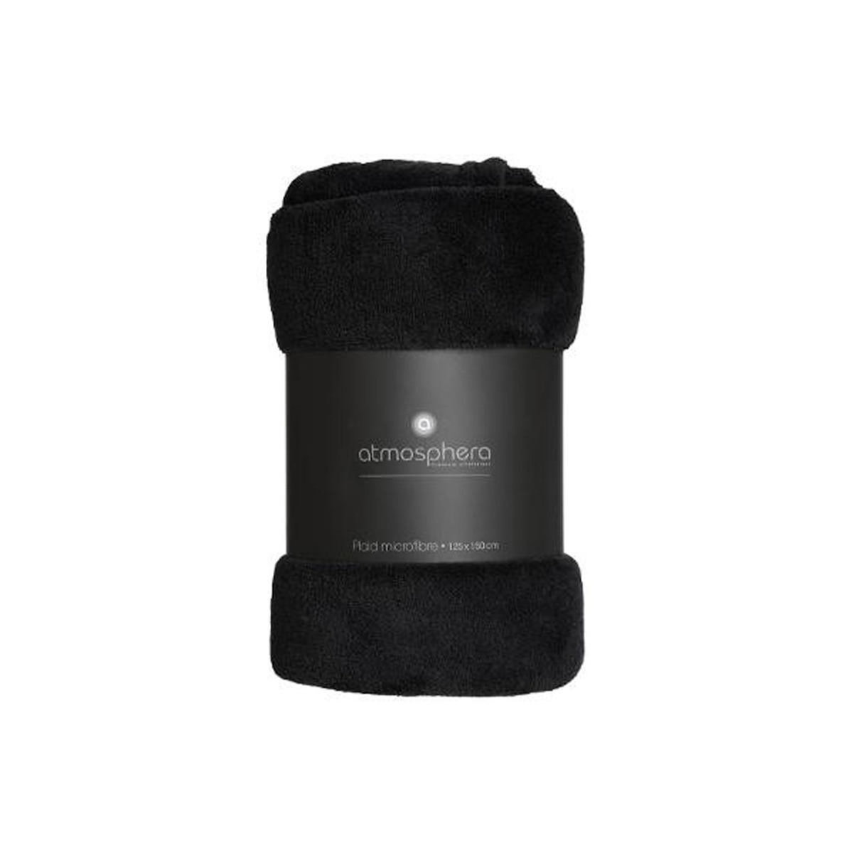 ATMOSPHERA Plaid Polaire Microfibre 125x150cm Noir