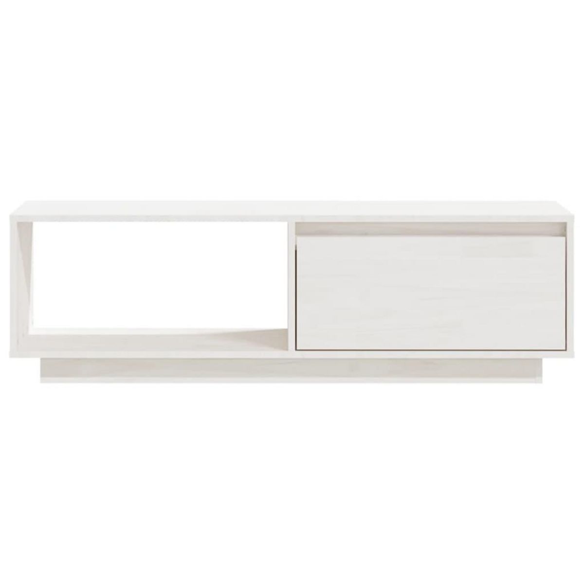 VIDAXL Meuble TV Blanc 110x30x33,5 cm Bois de pin massif