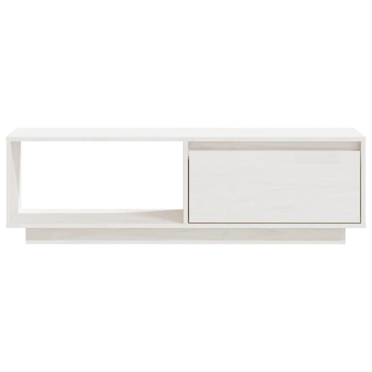 VIDAXL Meuble TV Blanc 110x30x33,5 cm Bois de pin massif