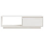 Voir la diapositive 4 : VIDAXL Meuble TV Blanc 110x30x33,5 cm Bois de pin massif