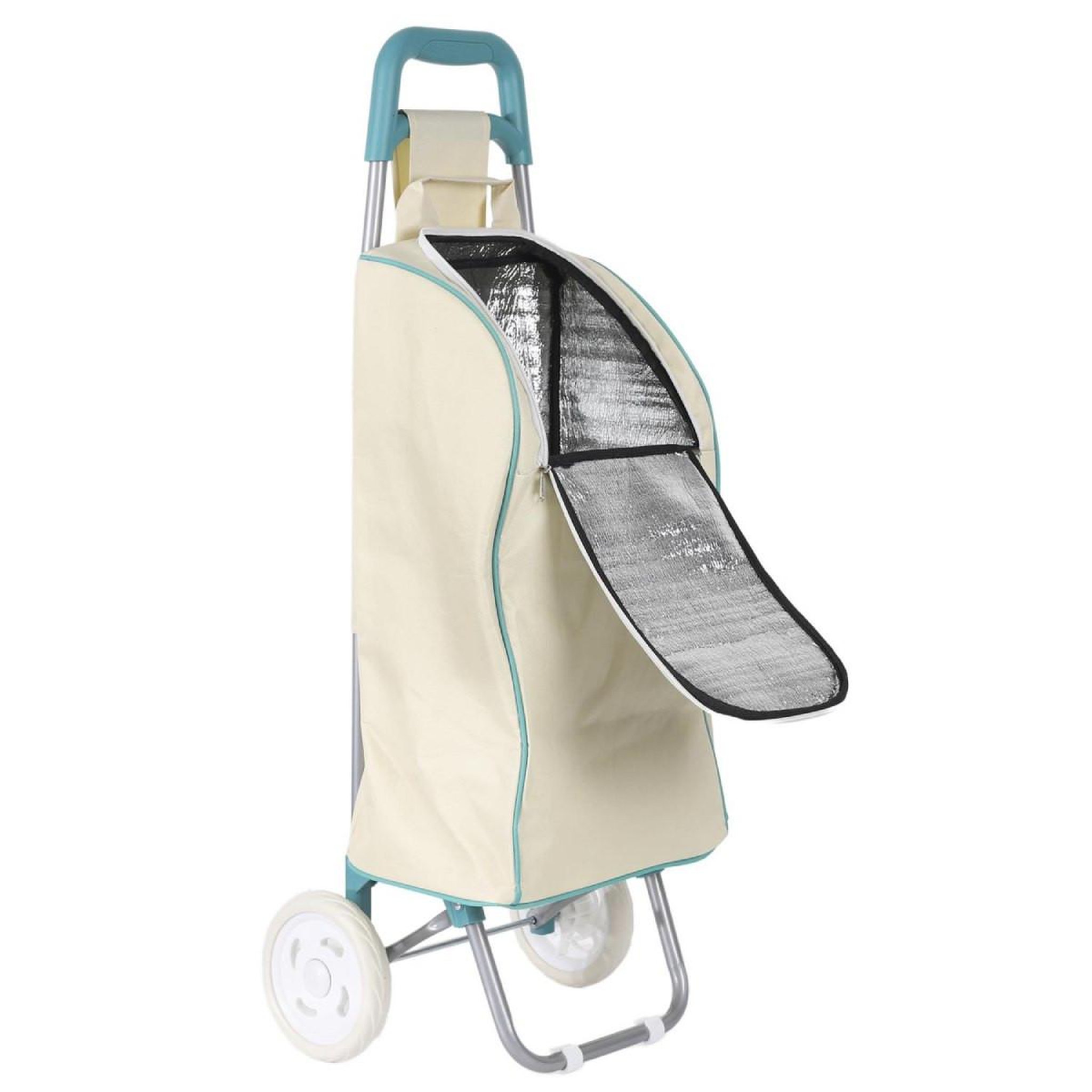 Voir la diapositive 5 : Entre temps Chariot shopping 2 roues  fraîcheur  91cm beige