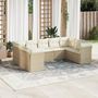 Voir la diapositive 1 : VIDAXL Salon de jardin avec coussins 9 pcs beige resine tressee