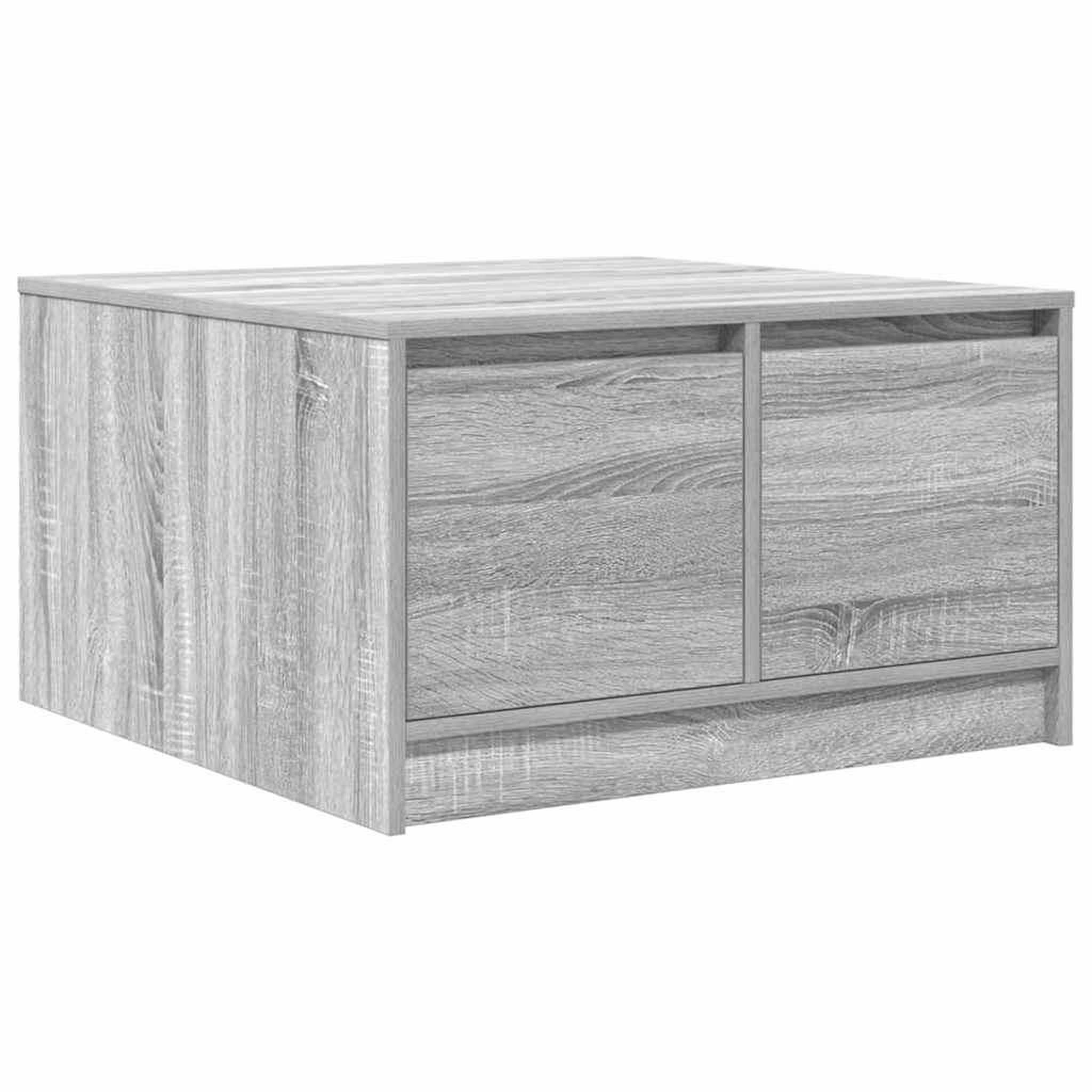 Voir la diapositive 2 : VIDAXL Table basse avec tiroirs sonoma gris 70,5x70x40 cm