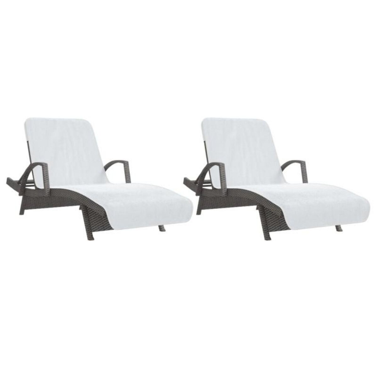 VIDAXL Serviettes de plage 2 pcs blanc 75x200 cm tissu 400 GSM