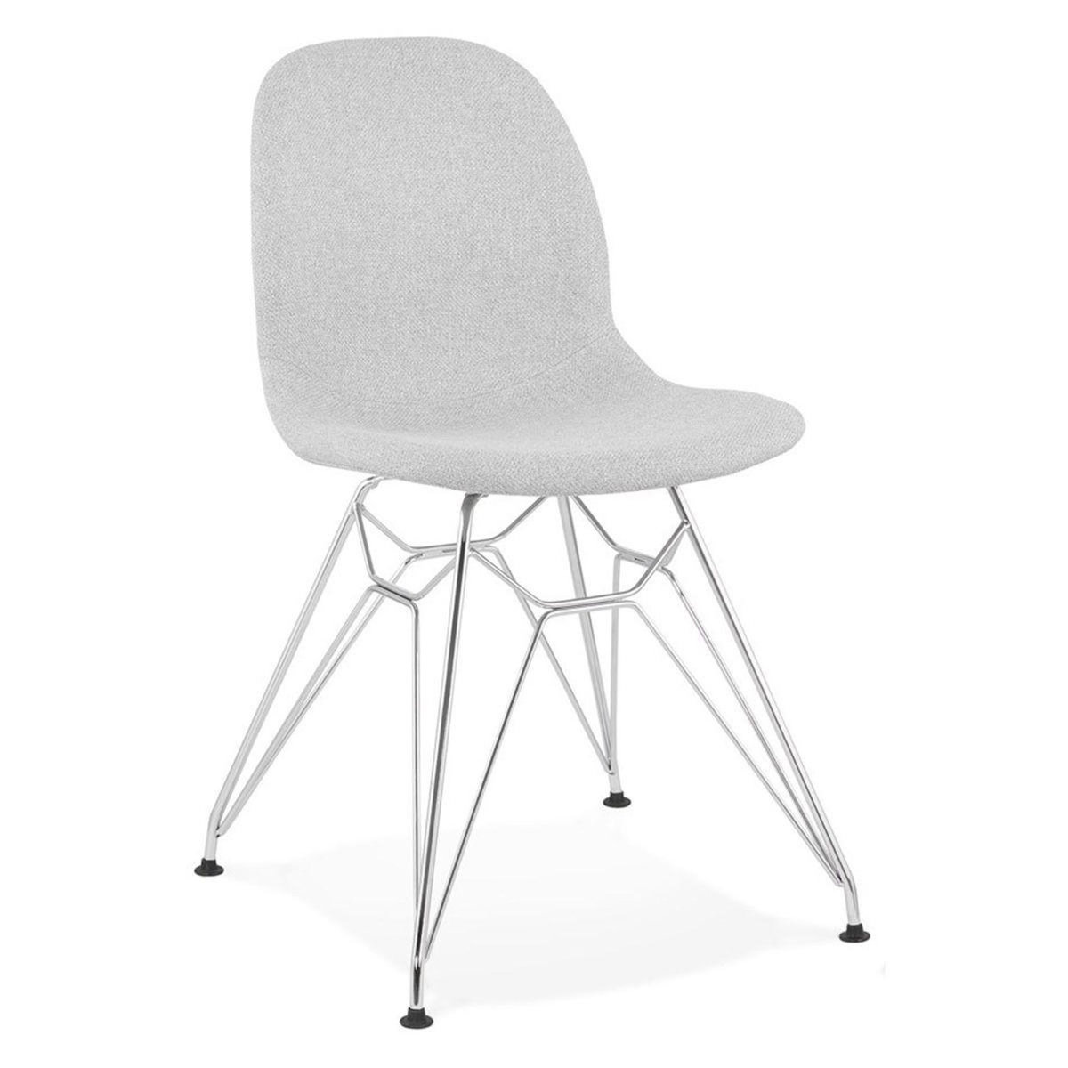 Paris Prix Chaise Design Tissu  Quebec  83cm Gris & Chromé