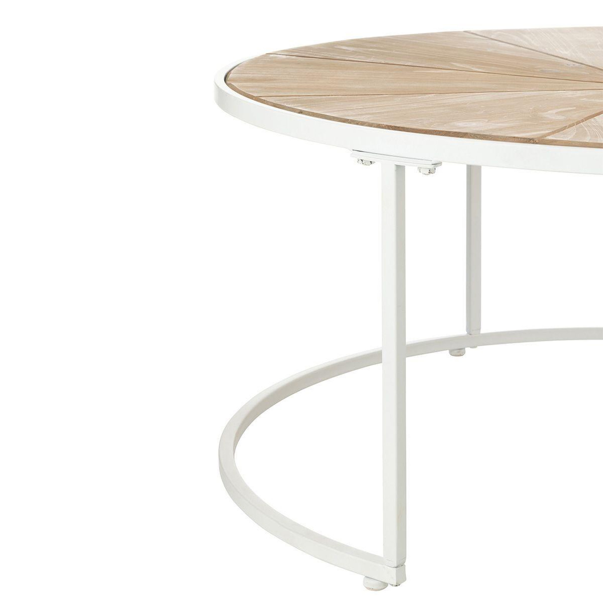 Voir la diapositive 5 : J-LINE Lot de 2 tables basses design  lounge  91cm blanc