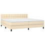 Voir la diapositive 3 : VIDAXL Sommier a lattes de lit et matelas et LED Creme 200x200cm Tissu