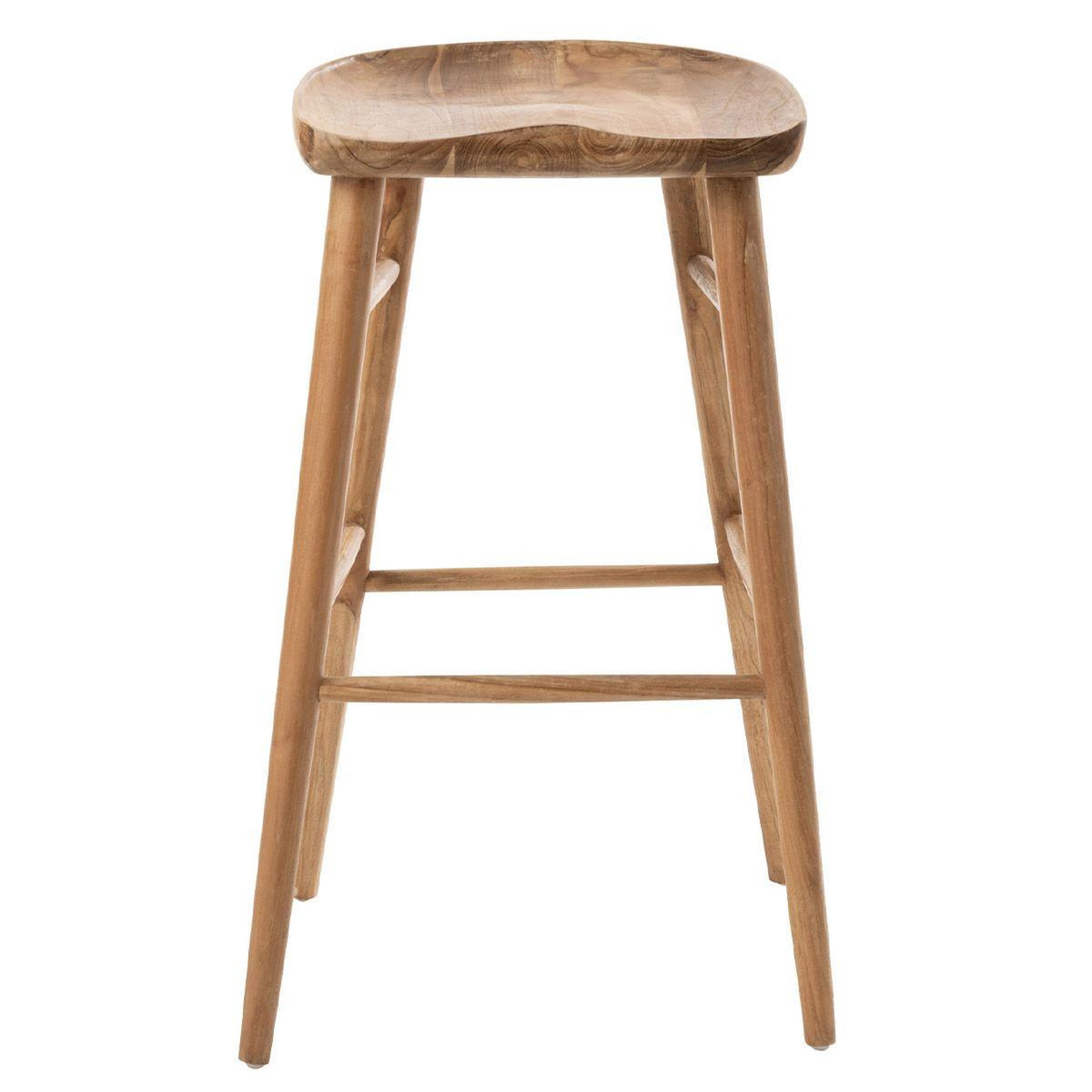 Voir la diapositive 2 : J-LINE Tabouret de bar en bois  ana  69cm naturel