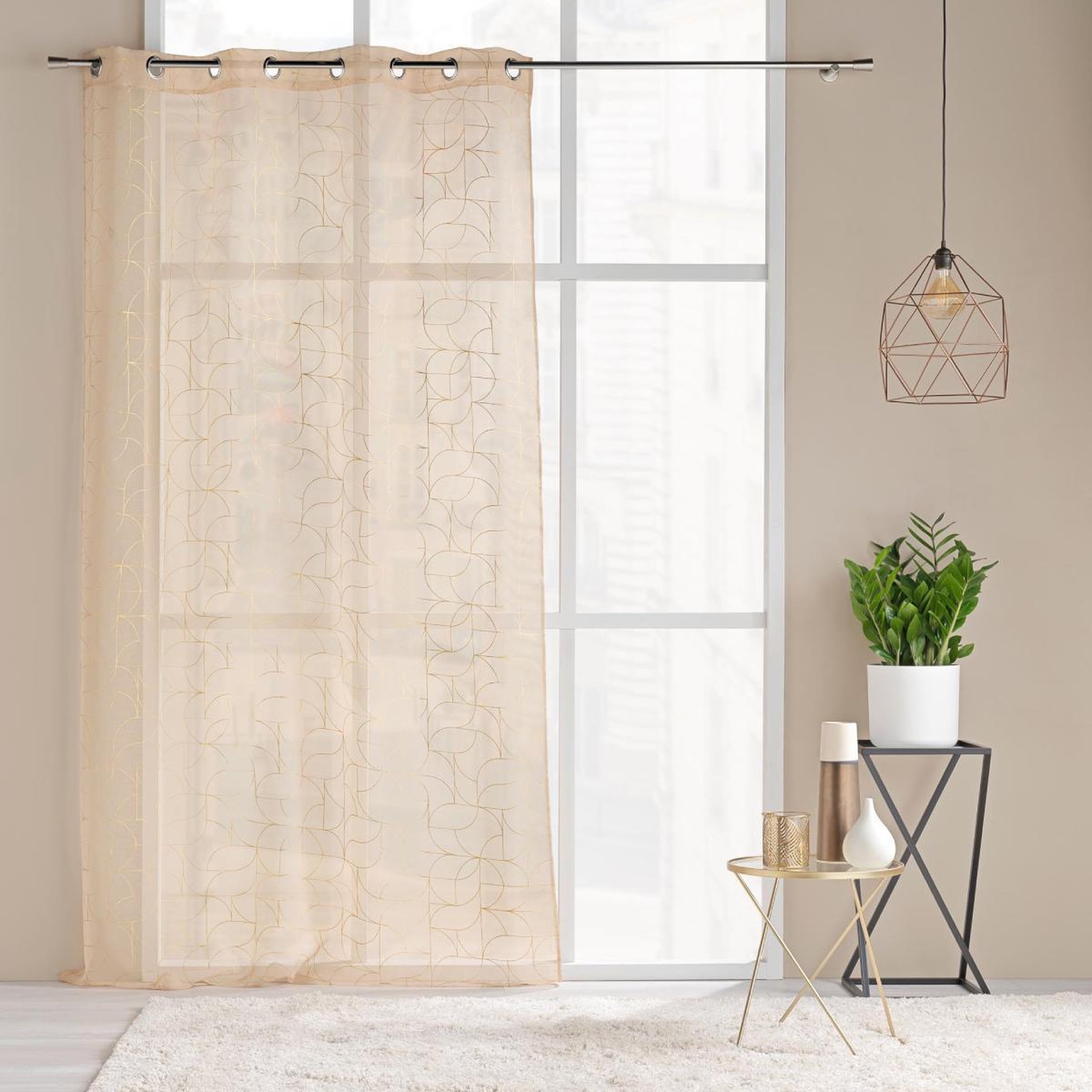 Voir la diapositive 5 : Douceur d'Intérieur Rideau voilage à œillets  louxor  140x280cm beige
