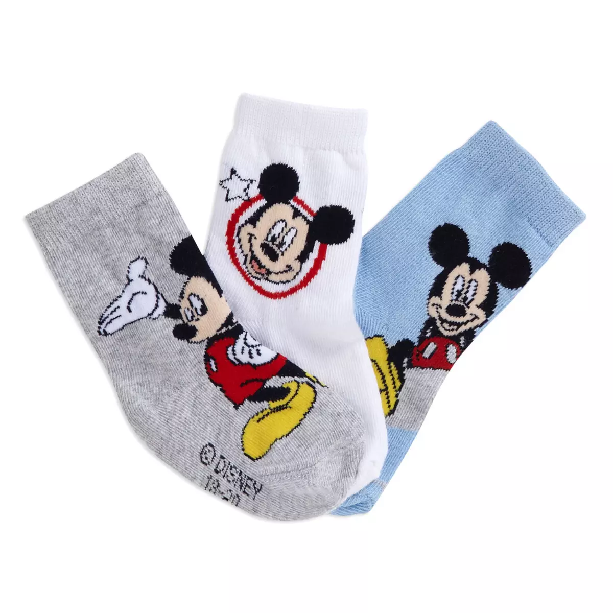 MICKEY Lot de 3 paires de chaussettes Mickey Bébé