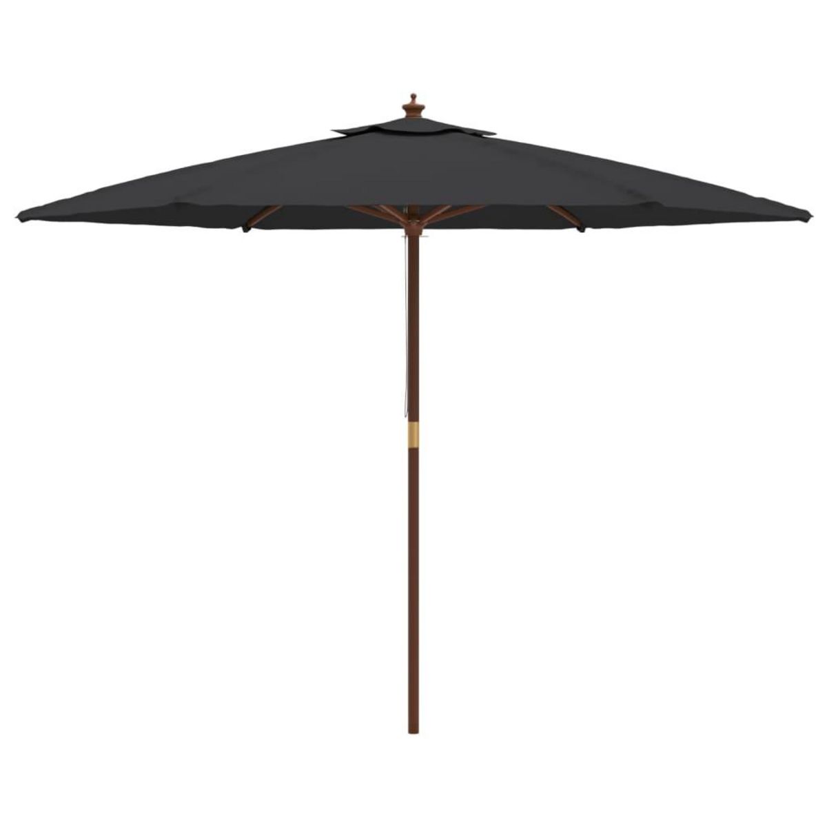 VIDAXL Parasol de jardin avec mat en bois noir 299x240 cm