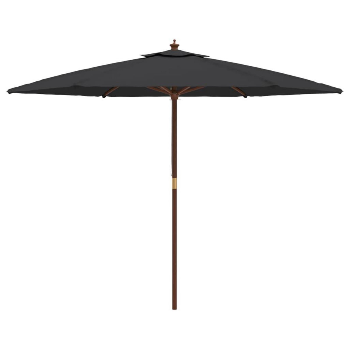 VIDAXL Parasol de jardin avec mat en bois noir 299x240 cm