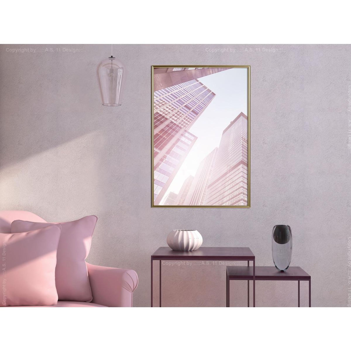 Paris Prix Affiche Murale Encadrée  Steel and Glass Pink