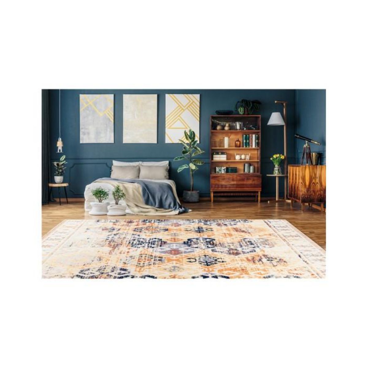 Paris Prix Tapis Tissé Rétro à Poils Courts  Saphira  Beige