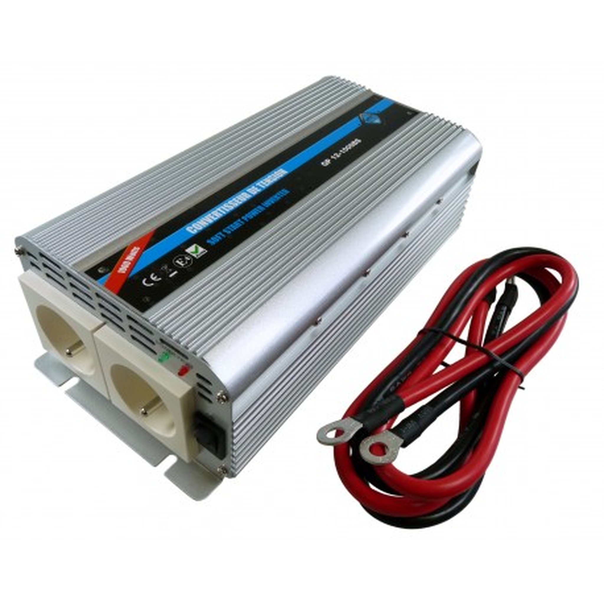 Convertisseur de tension 12/220 V - 1000W avec 2 prises secteur