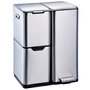 Voir la diapositive 1 : Kitchen move Poubelle de cuisine tri sélectif HAJA Argent Acier inoxydable 60L
