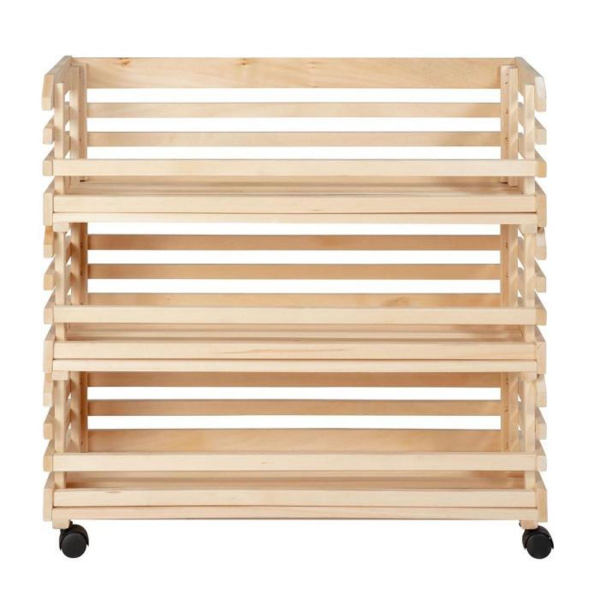 Paris Prix Desserte 3 Cageots en Bois  Vegetable  79cm Naturel